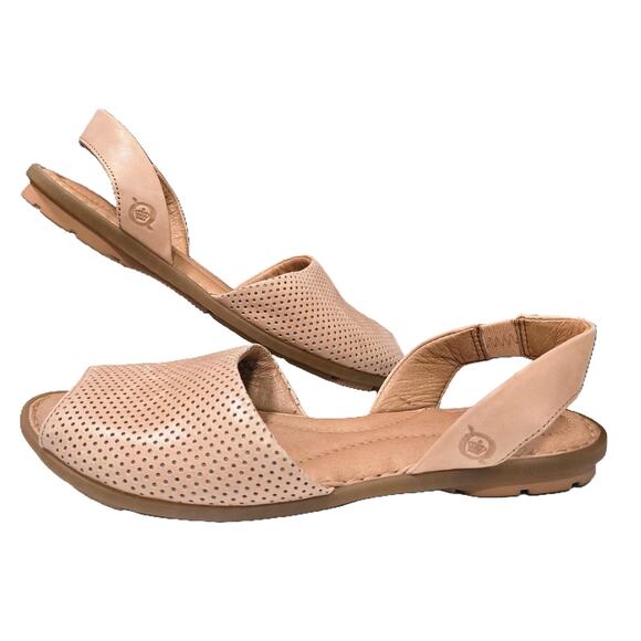 Born Trang Tan Leather Cutest Slingback Stretch Straps Sandals F18859 Women 7M - Picture 4 of 7